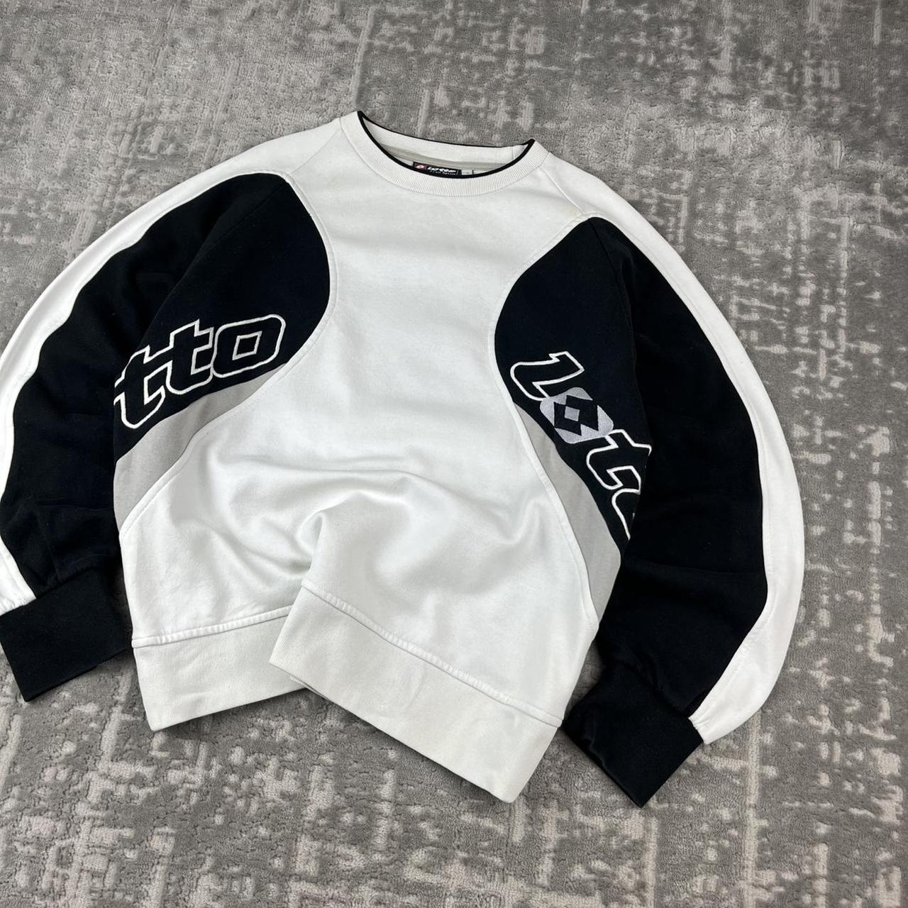 VINTAGE Y2K LOTTO PANELLED BOXY SWEATSHIRT WHITE BLACK