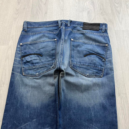 VINTAGE G STAR BAGGY STRAIGHT LEG JEANS BLUE