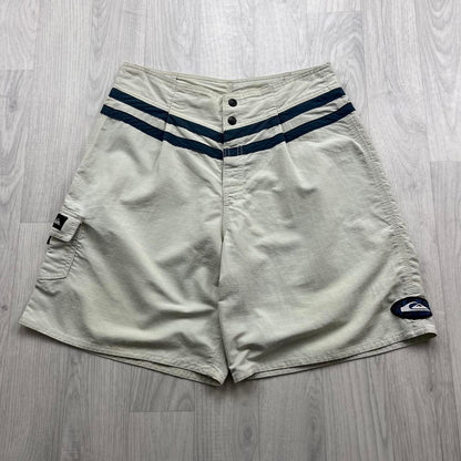 VINTAGE Y2K QUIKSILVER BAGGY BOARD SHORTS CREAM