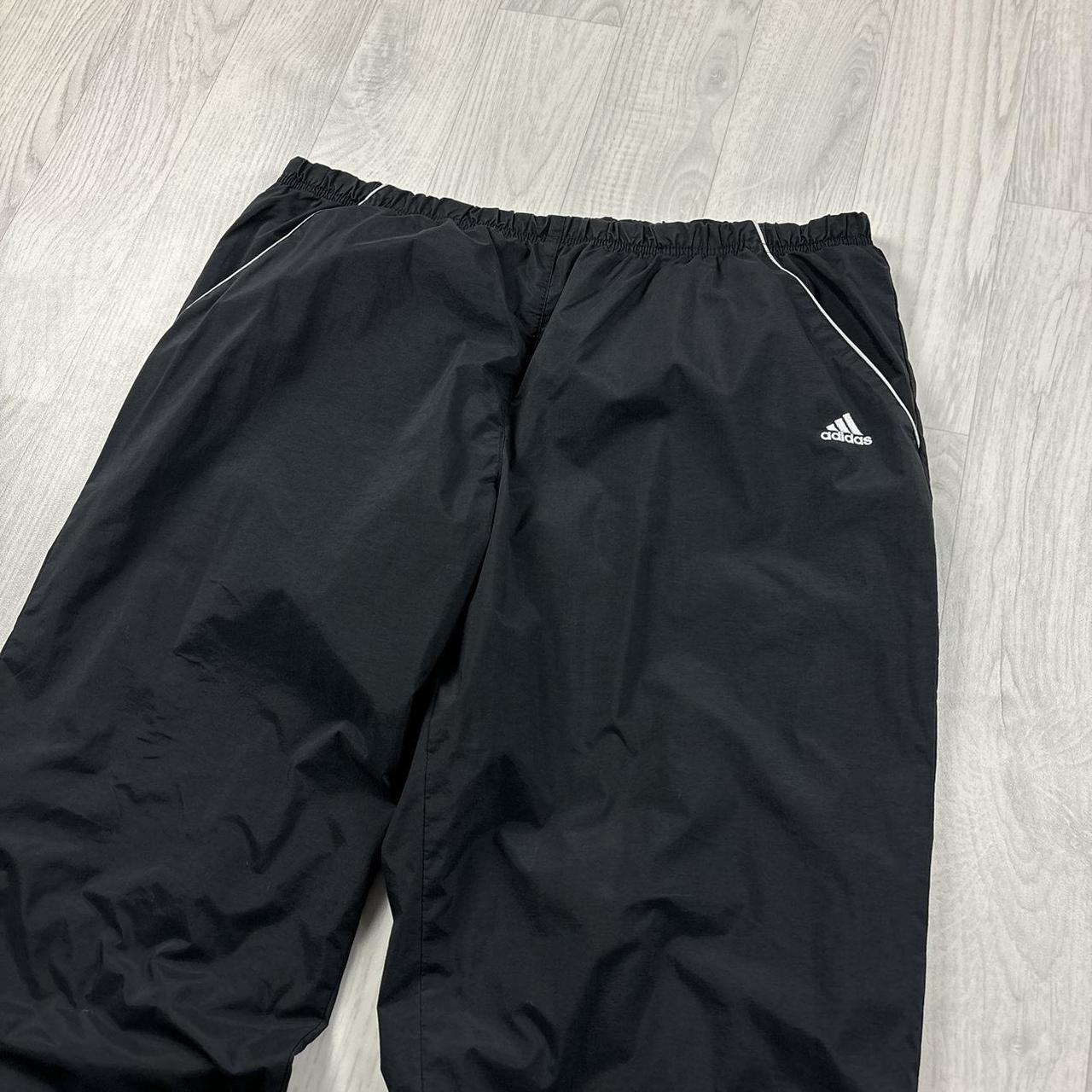 VINTAGE Y2K ADIDAS BAGGY LOW RISE TRACKSUIT BOTTOMS BLACK