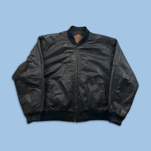VINTAGE Y2K LEATHER BOMBER JACKET