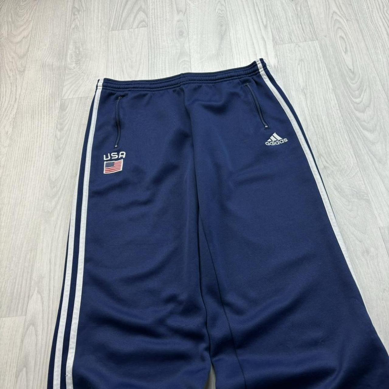VINTAGE Y2K ADIDAS LOW RISE BAGGY TRACKSUIT BOTTOMS NAVY