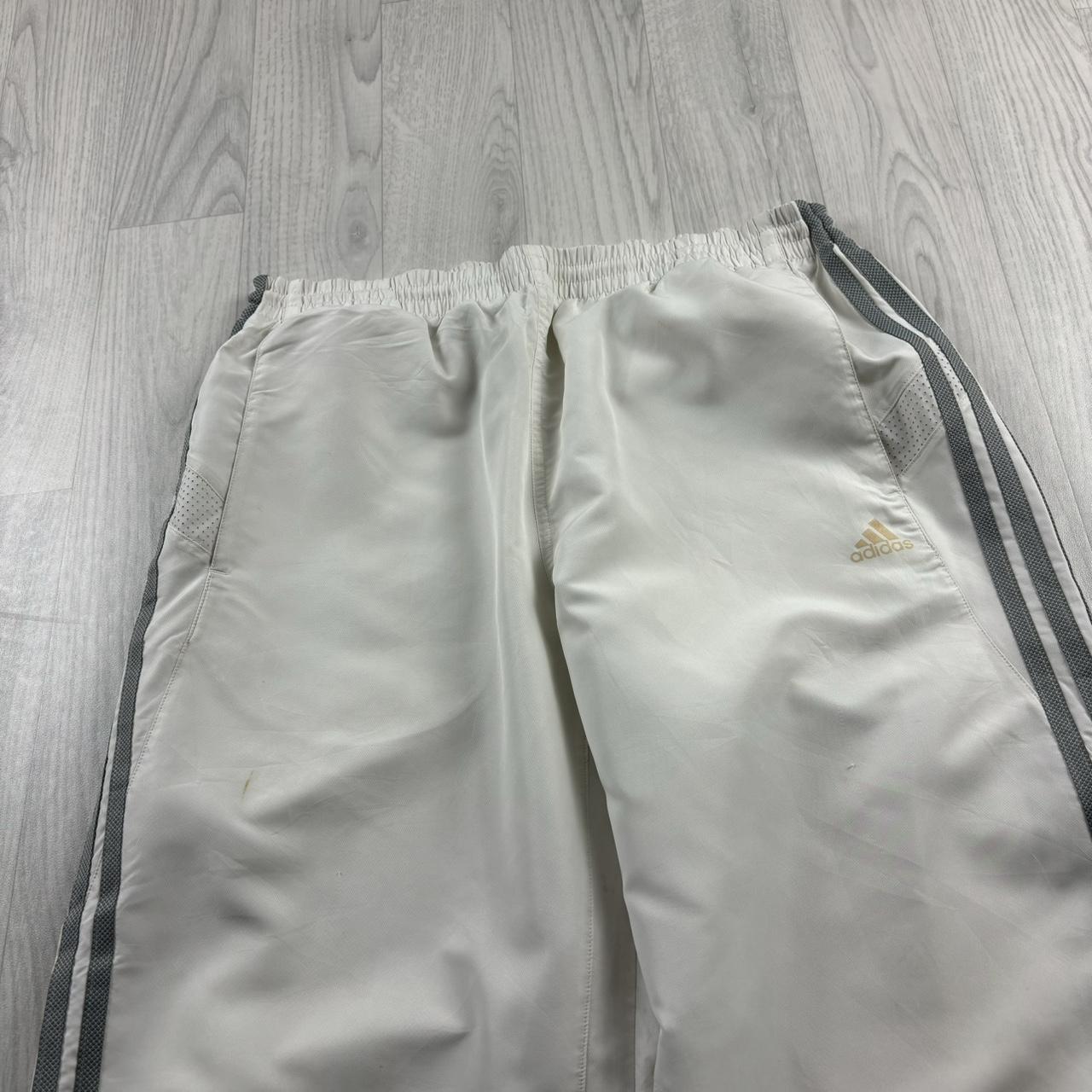 VINTAGE Y2K ADIDAS BAGGY TRACKSUIT BOTTOMS WHITE
