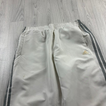 VINTAGE Y2K ADIDAS BAGGY TRACKSUIT BOTTOMS WHITE
