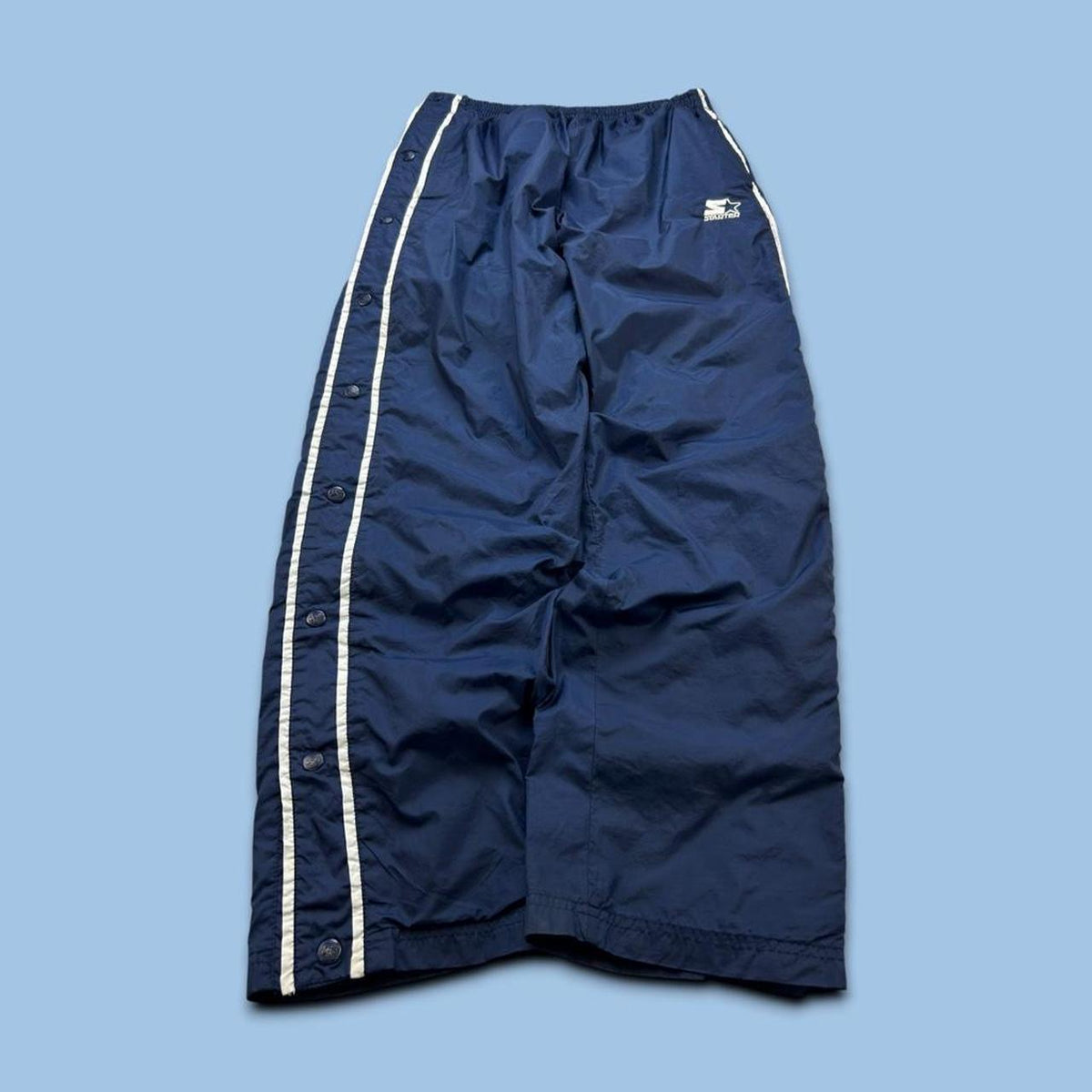 VINTAGE Y2K STARTER BAGGY TRACKSUIT BOTTOMS NAVY