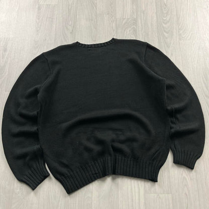 VINTAGE Y2K POLO RALPH LAUREN CHUNKY KNITTED JUMPER BLACK