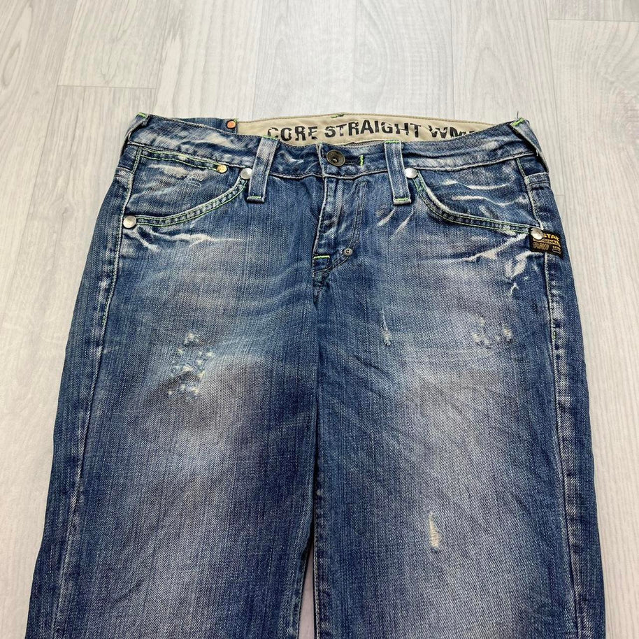 VINTAGE Y2K G STAR LOW RISE STRAIGHT LEG JEANS BLUE