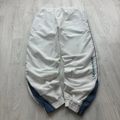 VINTAGE Y2K UMBRO BAGGY TRACKSUIT BOTTOMS WHITE