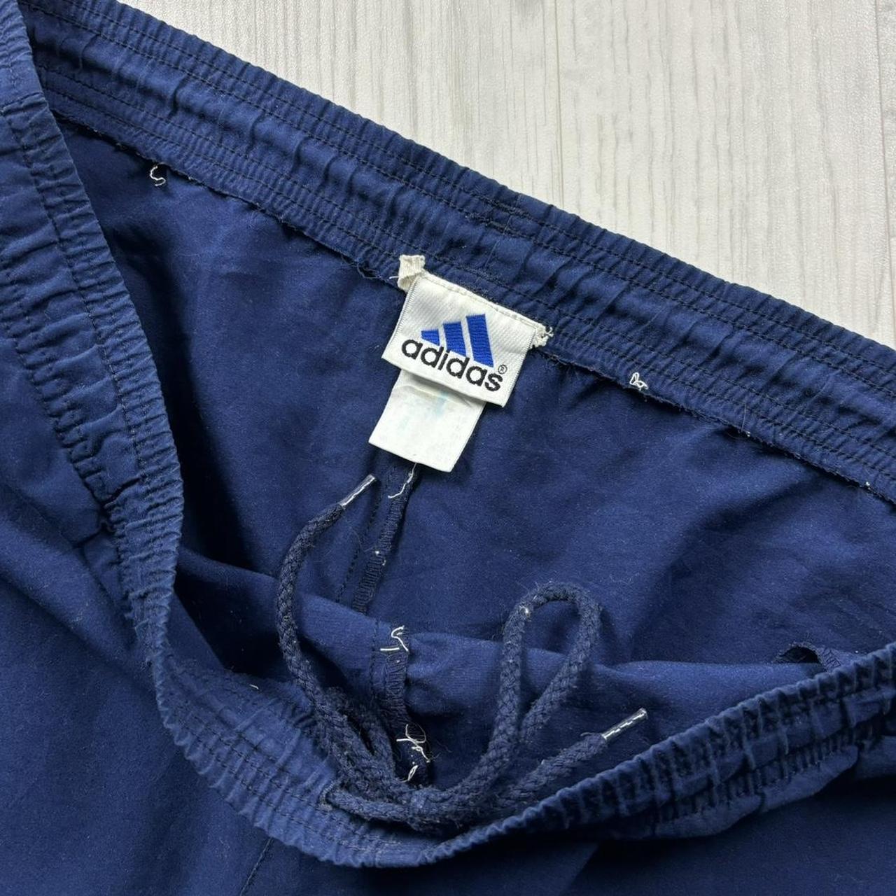 VINTAGE Y2K ADIDAS BAGGY TRACKSUIT BOTTOMS NAVY BLUE