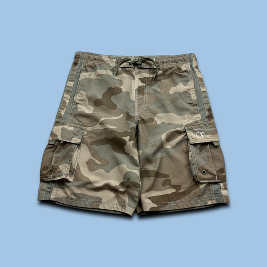 VINTAGE Y2K BAGGY CAMO CARGO BOARD SHORTS