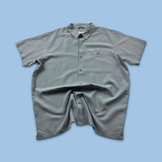 VINTAGE Y2K COLUMBIA SHORT SLEEVE UTLITY SHIRT BLUE