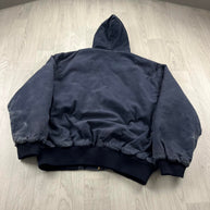 VINTAGE Y2K HOODED WORKWEAR BOMBER ACTIVE JACKET NAVY