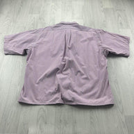 VINTAGE 00s RALPH LAUREN STRIPED CROPPED SHORT SLEEVE BUTTON UP SHIRT PURPLE