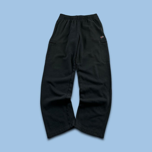 VINTAGE CHAMPION BAGGY CARGO SWEATPANTS BLACK (L)