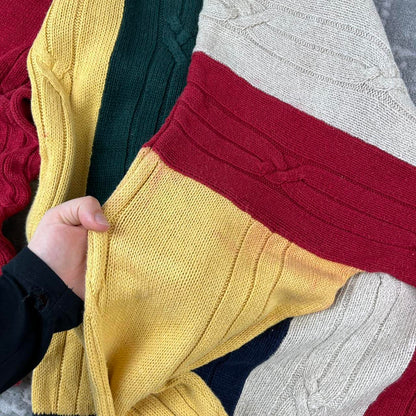 VINTAGE 90s NAUTICA STRIPED CHUNKY ESSENTIAL KNITTED JUMPER MULTI