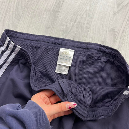 VINTAGE Y2K ADIDAS SIDE STRIPE BAGGY TRACKSUIT BOTTOMS PURPLE (L Ws)
