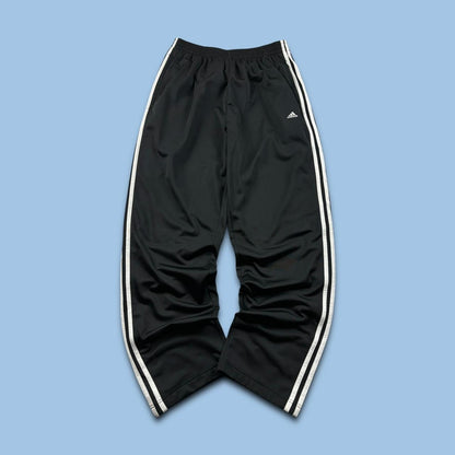 VINTAGE Y2K ADIDAS BAGGY POPPER TRACKSUIT BOTTOMS BLACK