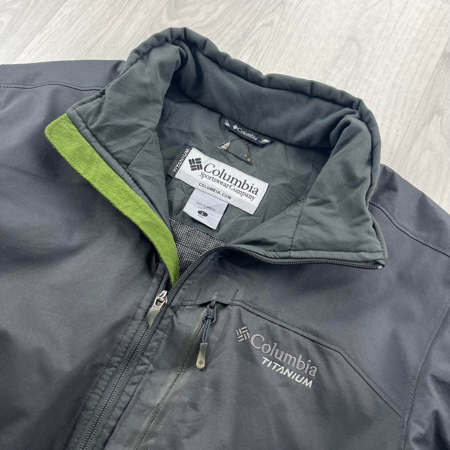 VINTAGE Y2K COLUMBIA TECHNICAL FLEECE JACKET GREY GREEN