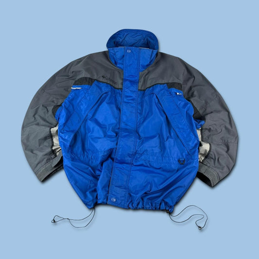 VINTAGE 00s COLUMBIA TECHNICAL SKI UTILITY JACKET BLUE GREY