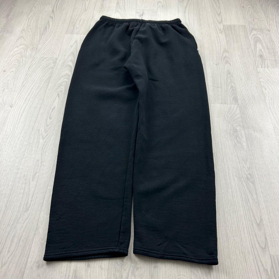 VINTAGE Y2K RUSSELL ATHLETIC BLANK BAGGY COTTON SWEATPANTS BLACK