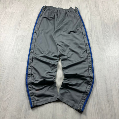 VINTAGE Y2K ADIDAS POPPER BAGGY TRACKSUIT BOTTOMS GREY