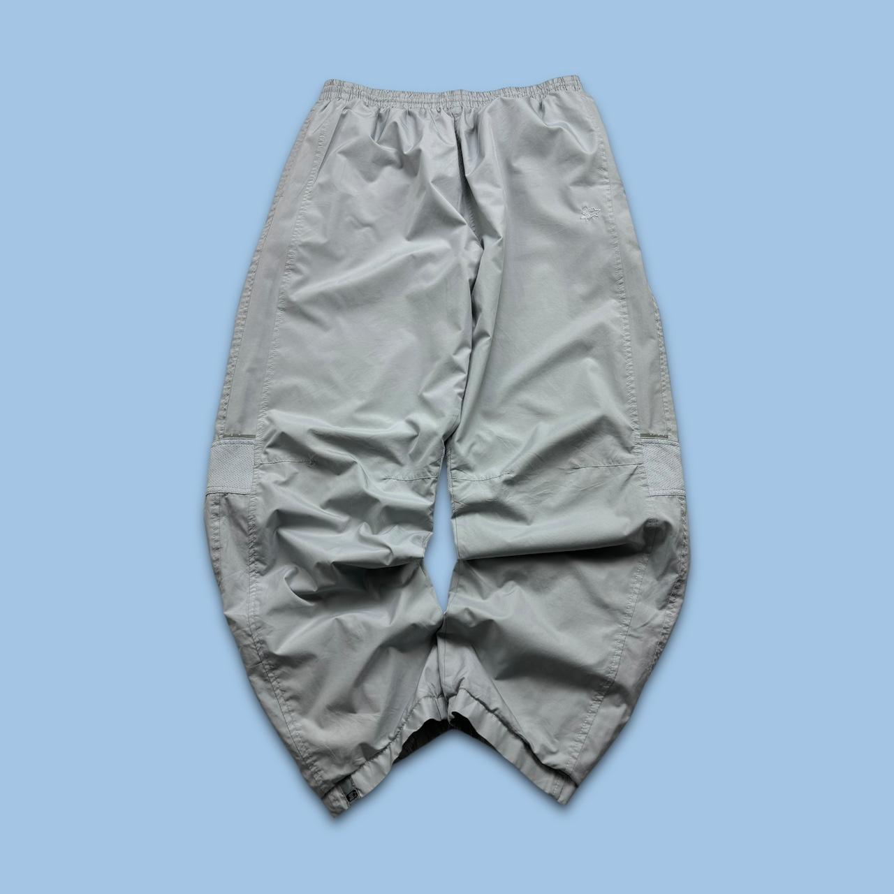 VINTAGE Y2K STARTER BAGGY TRACKSUIT BOTTOMS GREY / SILVER