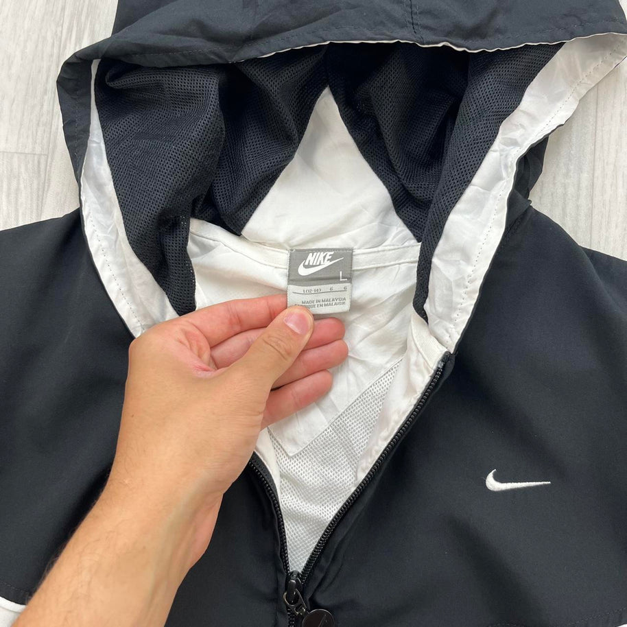 VINTAGE Y2K NIKE HOODED TRACK JACKET BLACK