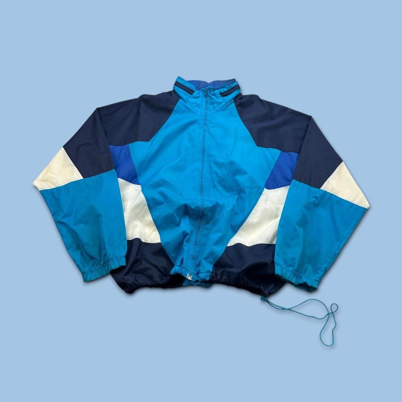 VINTAGE 90s NIKE COLOUR BLOCK WINDBREAKER JACKET BLUE