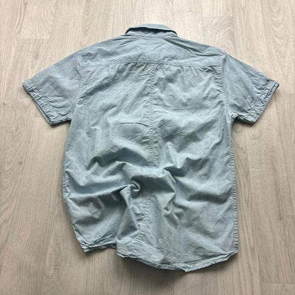 VINTAGE Y2K GUESS SHORT SLEEVE SHIRT LIGHT BLUE