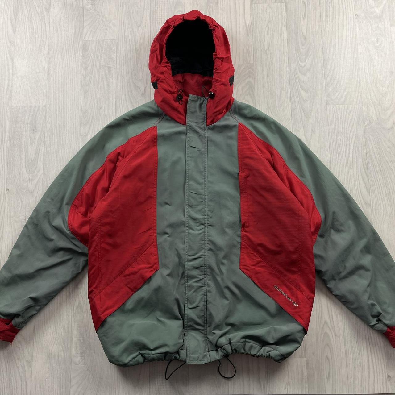 VINTAGE 00s QUIKSILVER TECHNICAL JACKET RED GREY
