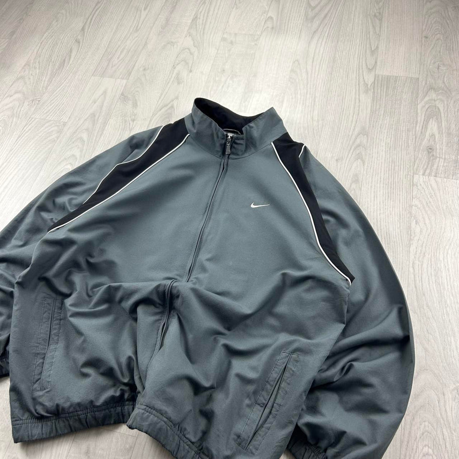 VINTAGE Y2K NIKE LIGHTWEIGHT TRACK JACKET GREY