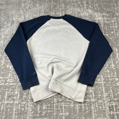 VINTAGE Y2K TOMMY HILFIGER BOXY SWEATSHIRT GREY / NAVY