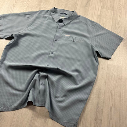 VINTAGE Y2K COLUMBIA SHORT SLEEVE UTLITY SHIRT BLUE