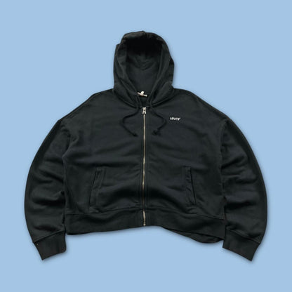 VINTAGE Y2K LEVIS ZIP CROPPED HOODIE BLACK