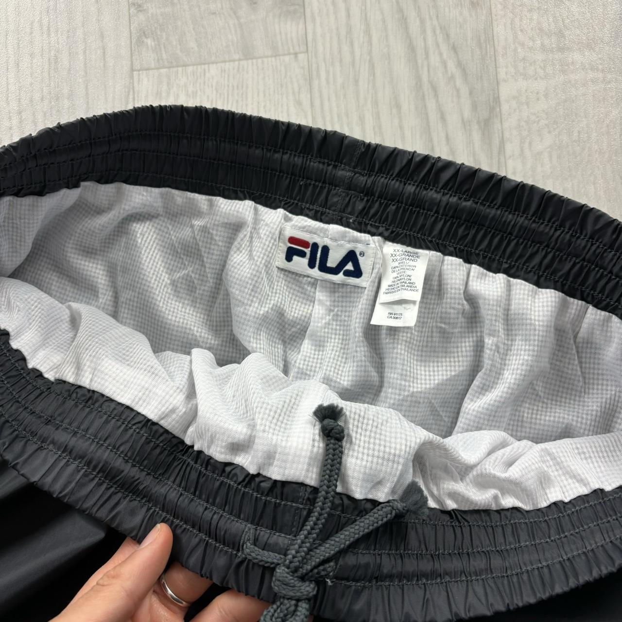VINTAGE Y2K FILA BAGGY WIDE LEG TRACKSUIT BOTTOMS FADED BLACK
