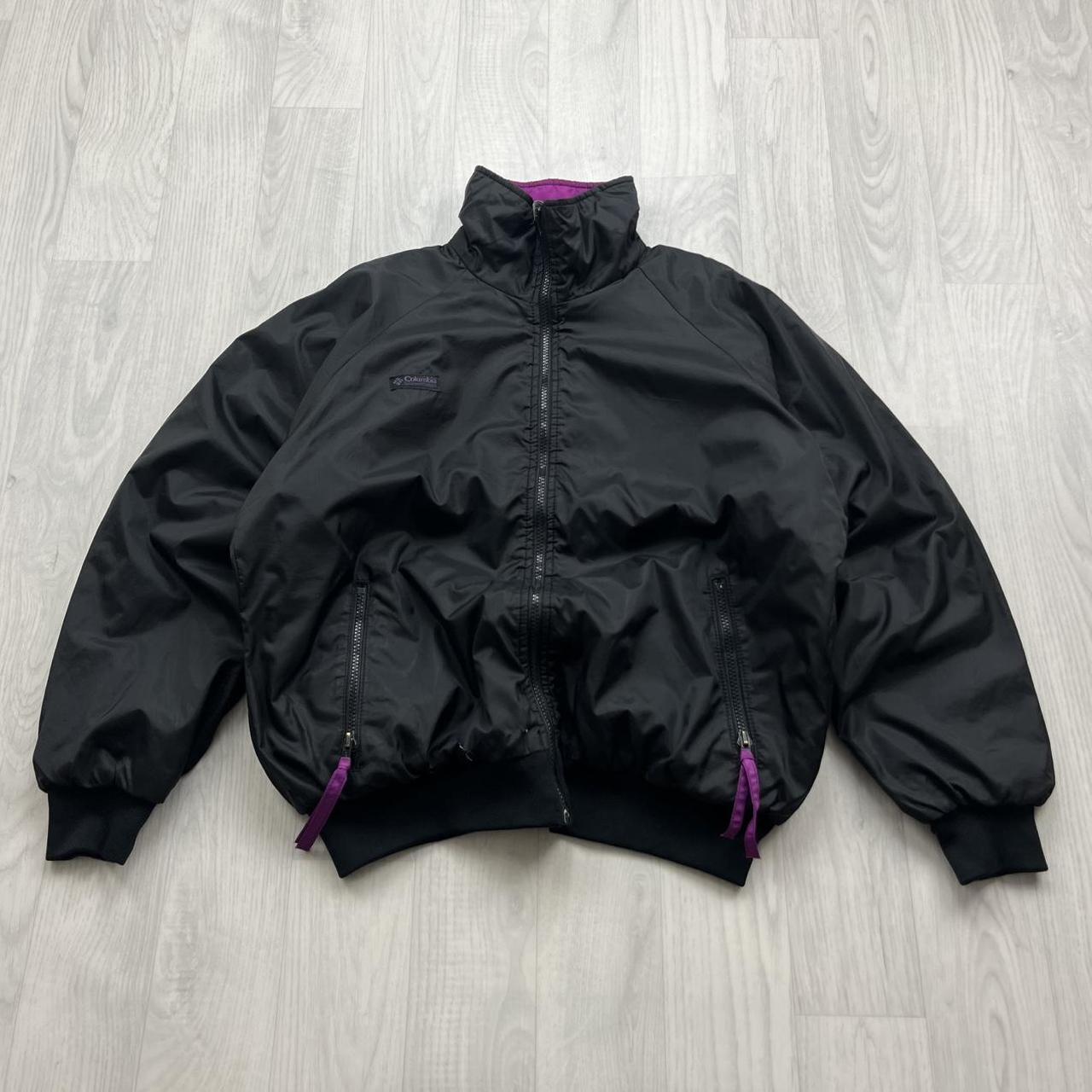 VINTAGE 00s COLUMBIA REVERSIBLE BOMBER JACKET BLACK PINK