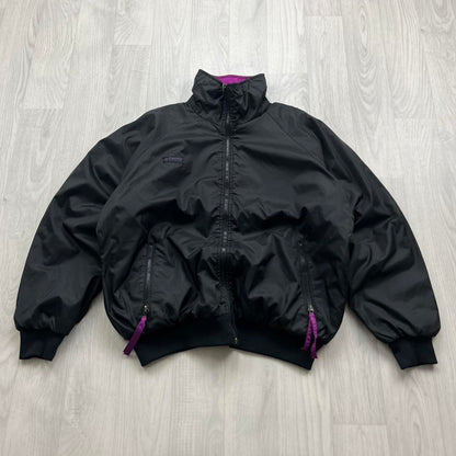 VINTAGE 00s COLUMBIA REVERSIBLE BOMBER JACKET BLACK PINK