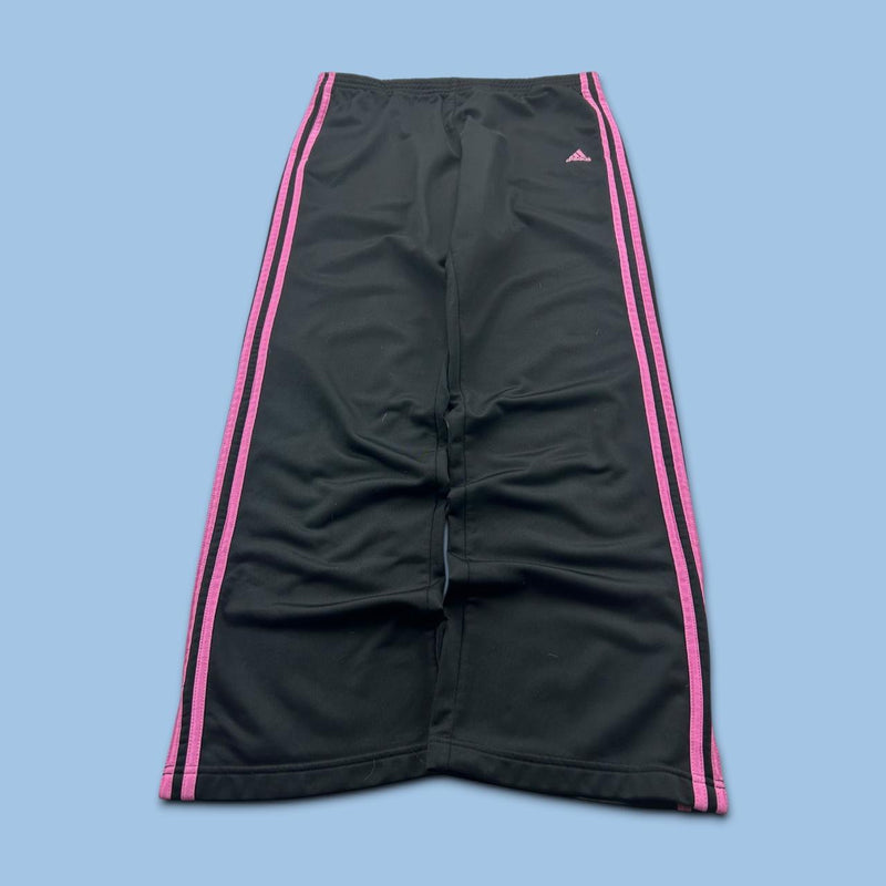 VINTAGE Y2K ADIDAS STRAIGHT LEG TRACKSUIT BOTTOMS BLACK / PINK