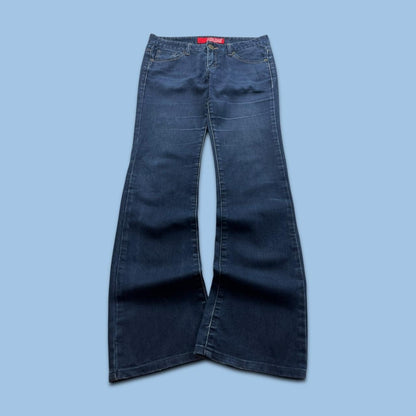 VINTAGE Y2K GUESS LOW RISE SLIM BOOTCUT JEANS NAVY BLUE