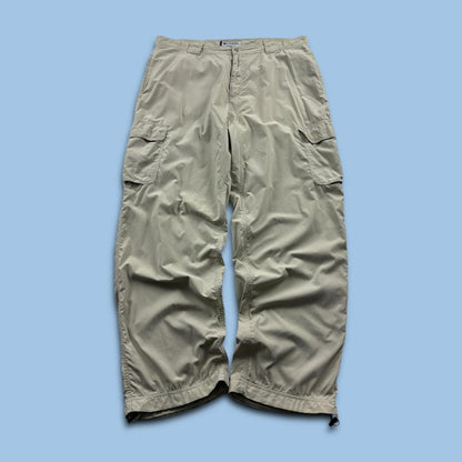 VINTAGE Y2K COLUMBIA BAGGY CARGO TRACKSUIT BOTTOMS CREAM