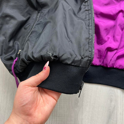 VINTAGE 00s COLUMBIA REVERSIBLE BOMBER JACKET BLACK PINK