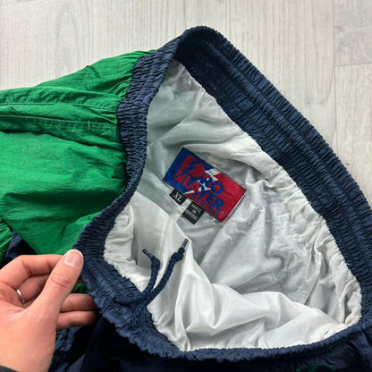 VINTAGE Y2K PRO PLAYER BAGGY TRACKSUIT BOTTOMS NAVY / GREEN