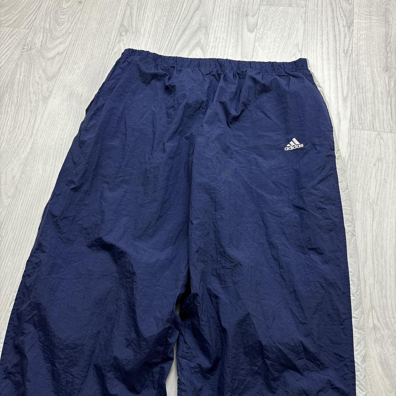 VINTAGE Y2K ADIDAS BAGGY TRACKSUIT BOTTOMS NAVY