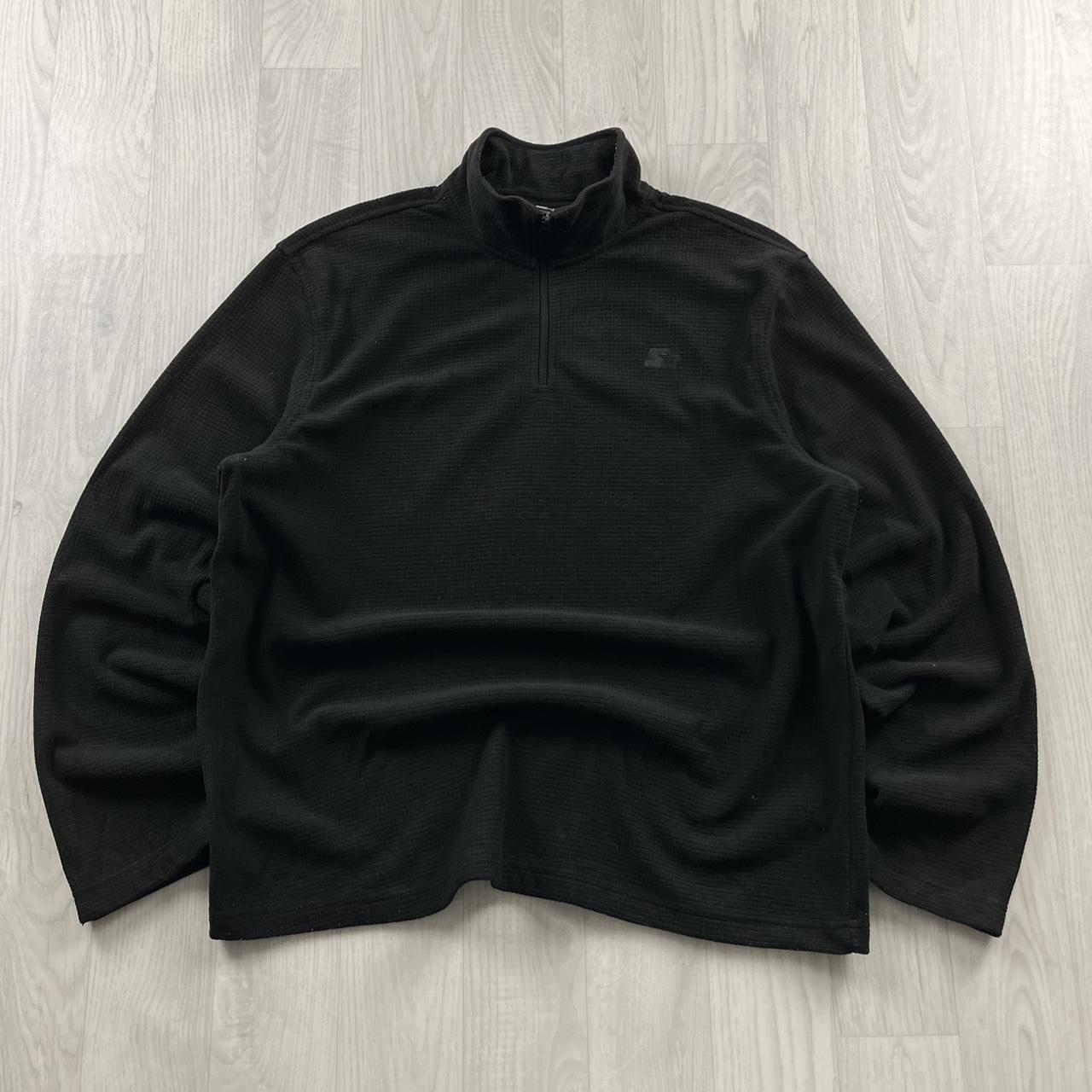 VINTAGE Y2K STARTER QUARTER ZIP FLEECE SWEATSHIRT BLACK