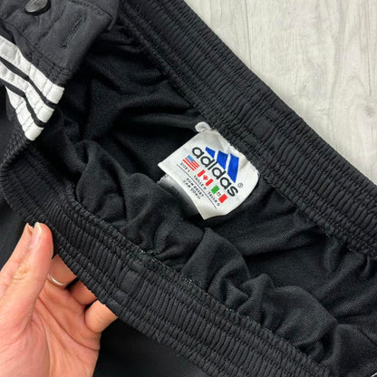 VINTAGE 90s ADIDAS BAGGY POPPER TRACKSUIT BOTTOMS BLACK