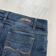 VINTAGE Y2K HERITAGE EMBROIDERED DENIM MINI SKIRT BLUE