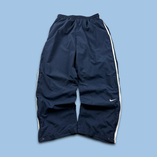 VINTAGE Y2K NIKE TEAM WIDE LEG BAGGY TRACKSUIT BOTTOMS NAVY