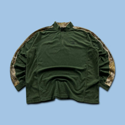 VINTAGE REALTREE QUARTER ZIP UP FLEECE CAMO GREEN