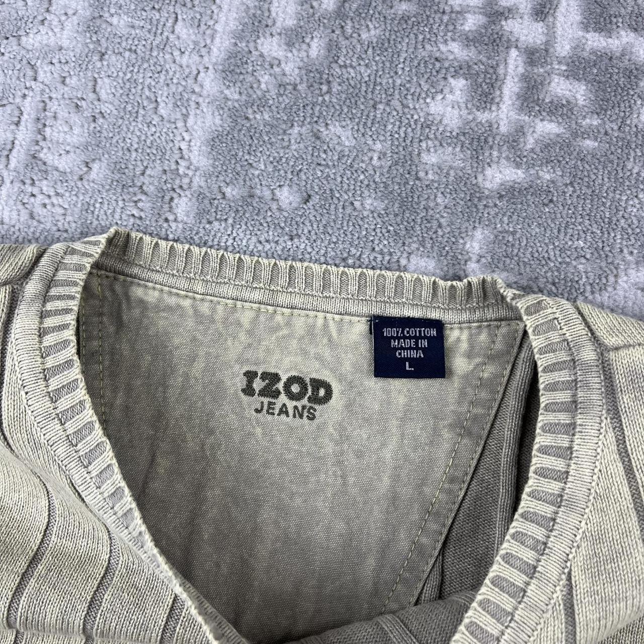 VINTAGE Y2K IZOD JEANS RIBBED ESSENTIAL KNITTED JUMPER CREAM