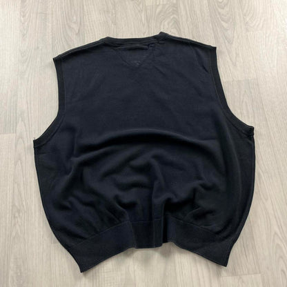 VINTAGE Y2K TOMMY HILFIGER CHUNKY SWEATER VEST NAVY